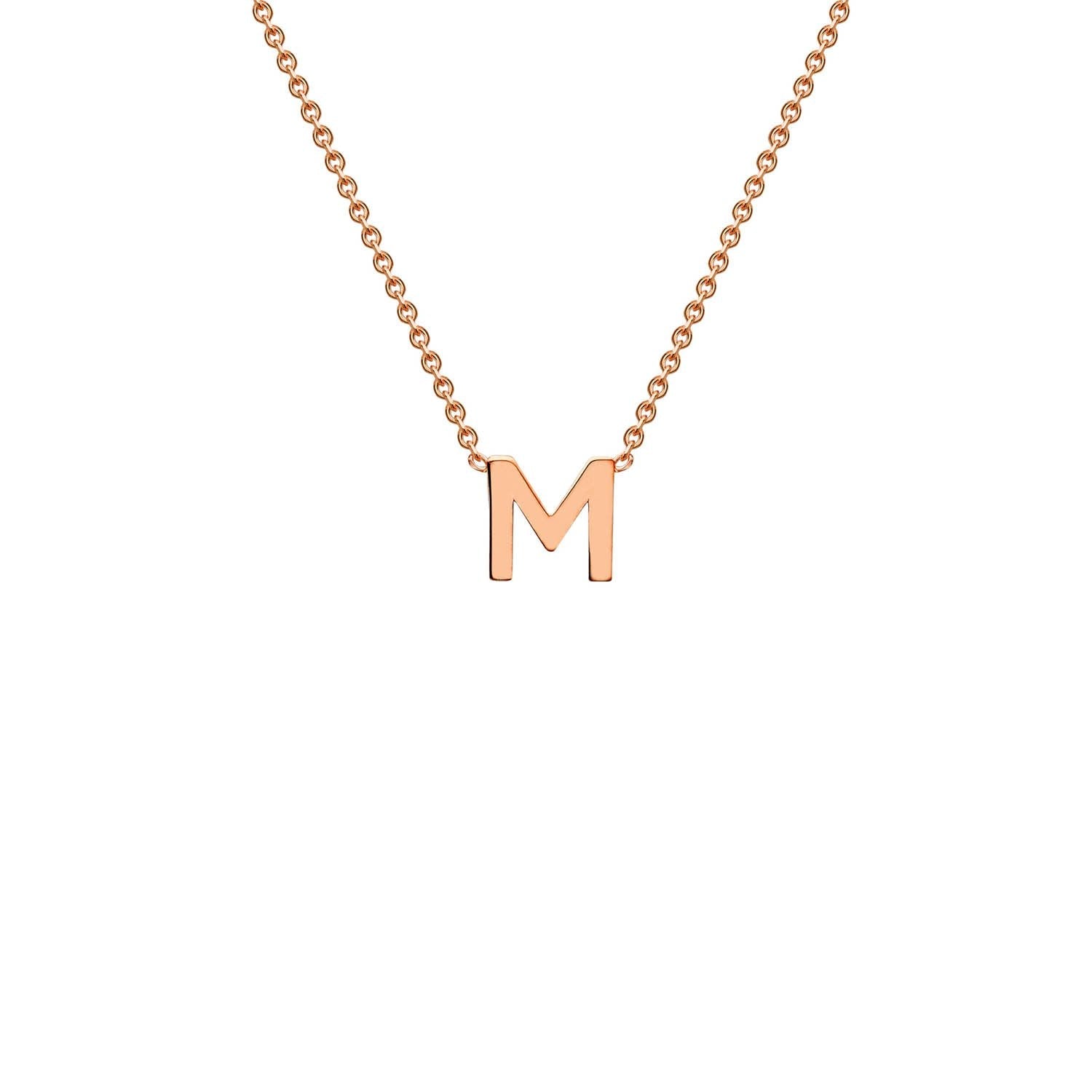 9ct Rose Gold 'M' Petite Initial Adjustable Letter Necklace 38/43cm