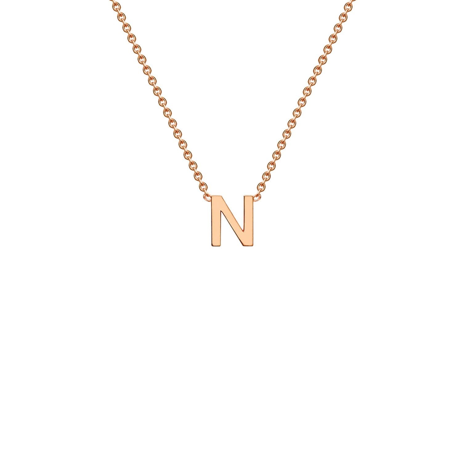 9ct Rose Gold 'N' Petite Initial Adjustable Letter Necklace 38/43cm