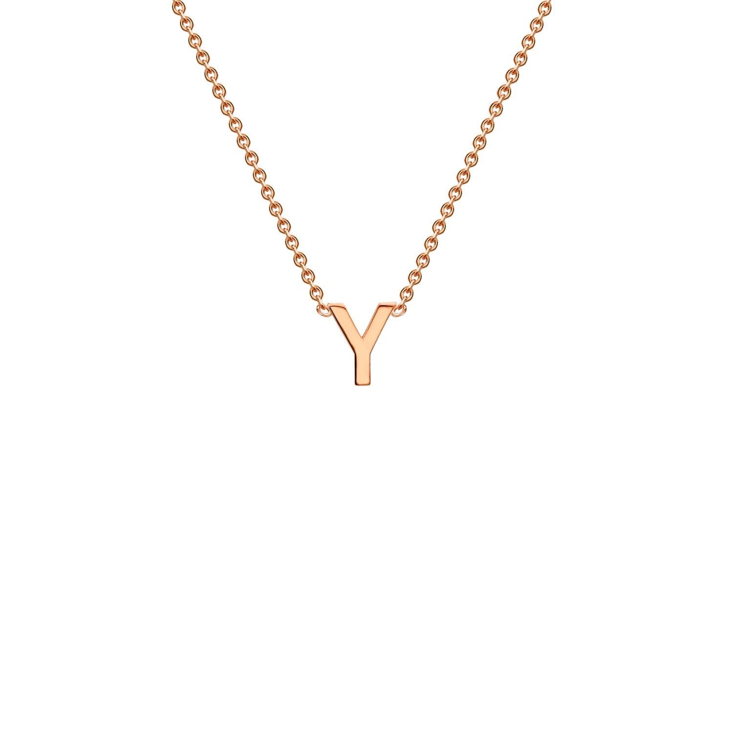 9ct Rose Gold 'Y' Petite Initial Adjustable Letter Necklace 38/43cm