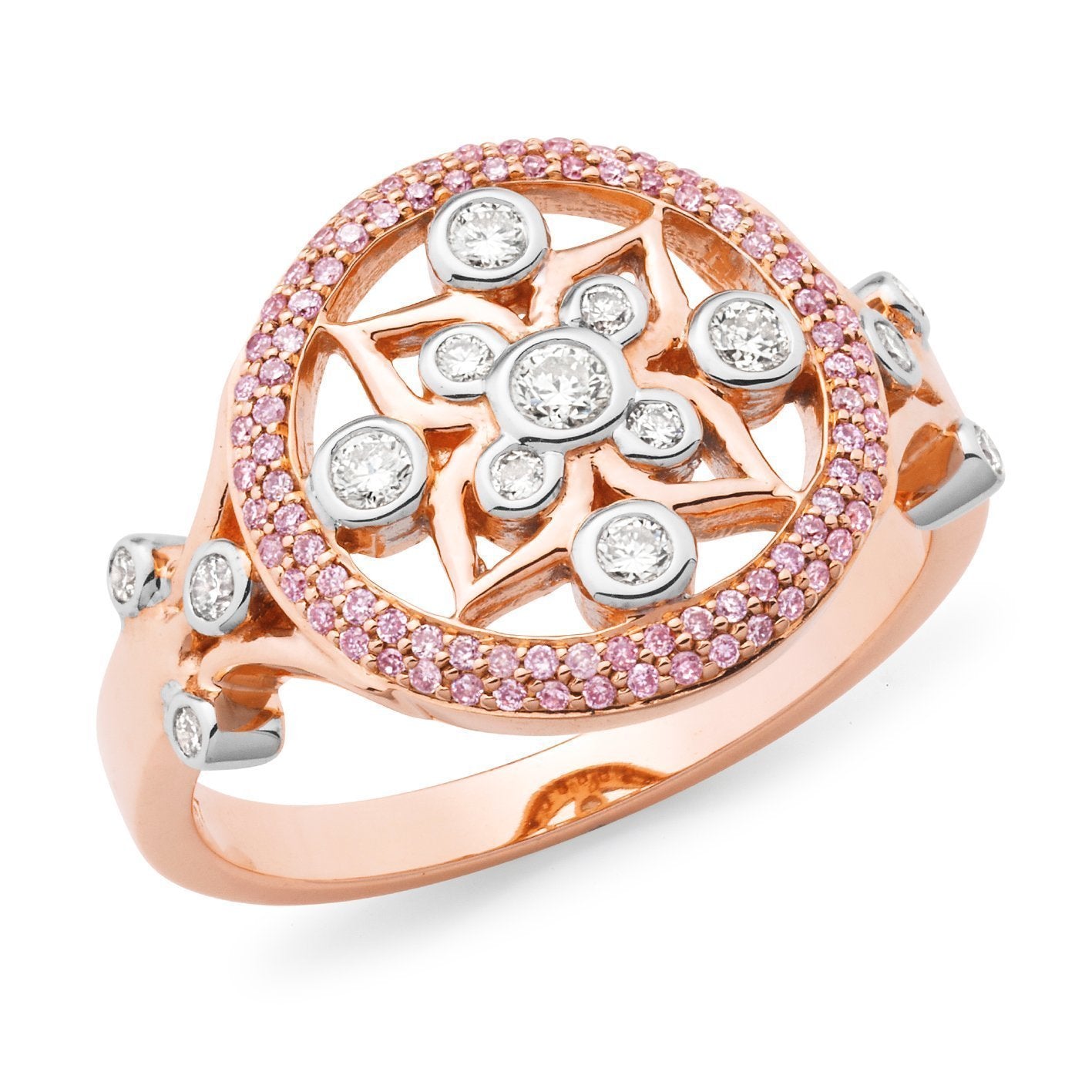 PINK CAVIAR 0.44ct Pink Diamond Ring in 9ct White & Rose Gold