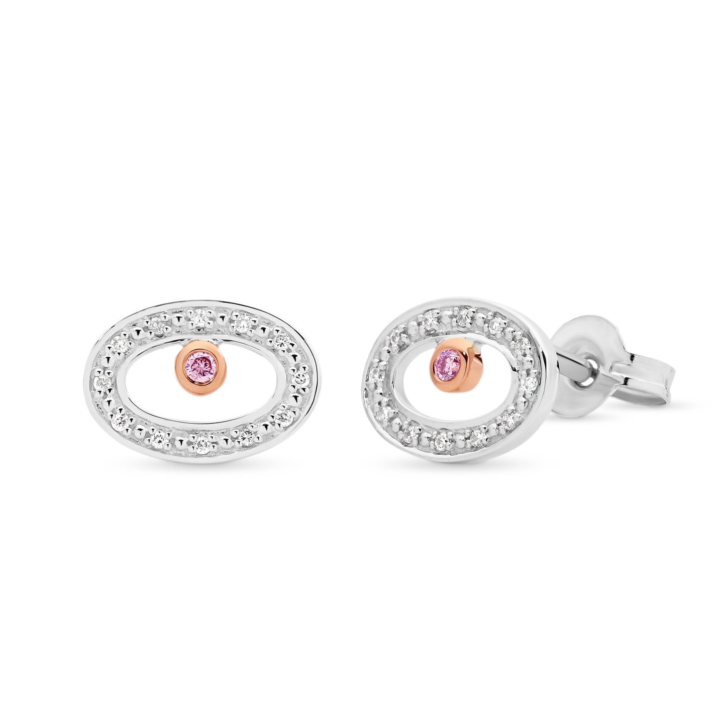 PINK CAVIAR 0.02ct Pink Diamond Earrings in 9ct White Gold