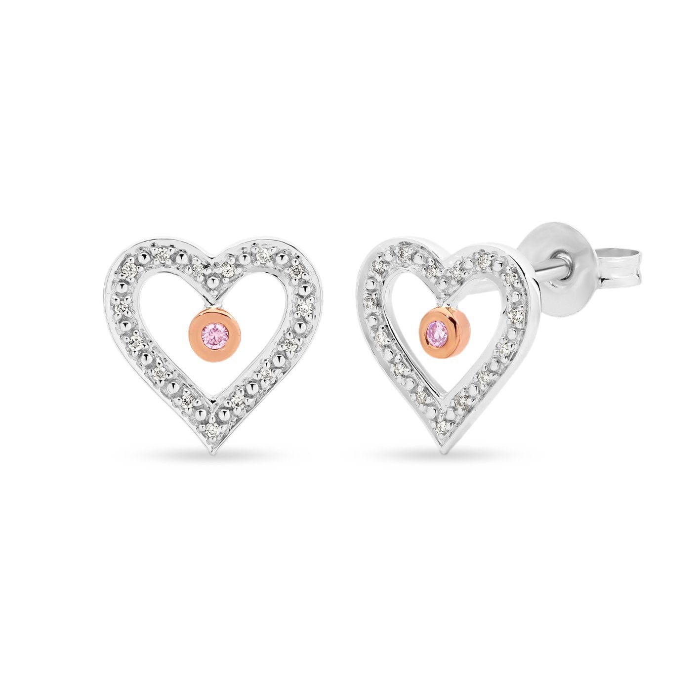 PINK CAVIAR 0.08ct Pink Diamond Earrings in 9ct White Gold