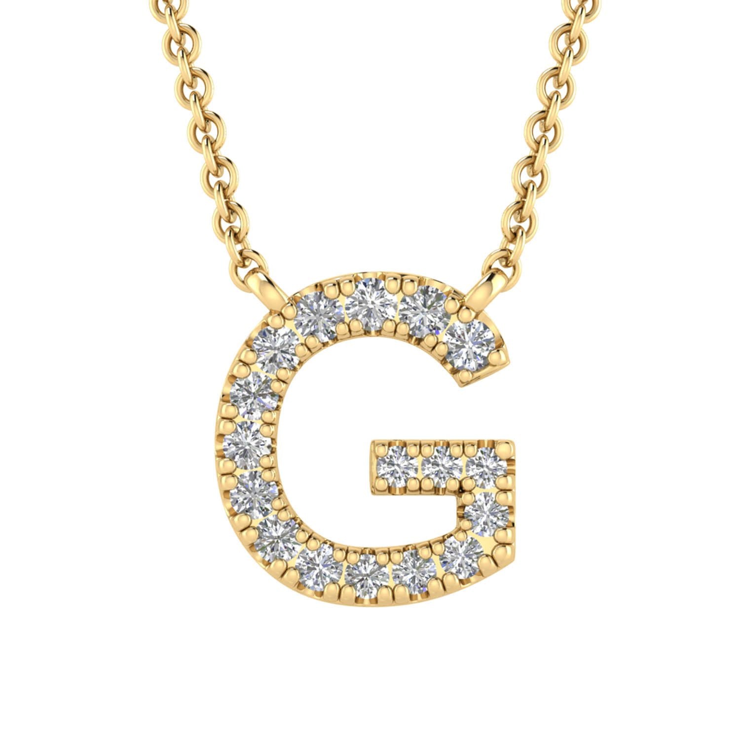 9ct Yellow Gold Diamond Initial 'G' Necklace